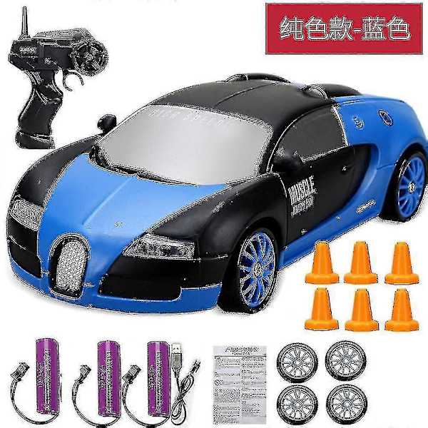 2.4g Drift RC Bil 4wd RC Drift Bil Leke Fjernstyrt Gtr Modell Ae86 Kjøretøy Bil RC Racing Bil Leke For Barn Gaver bugatti-3battery