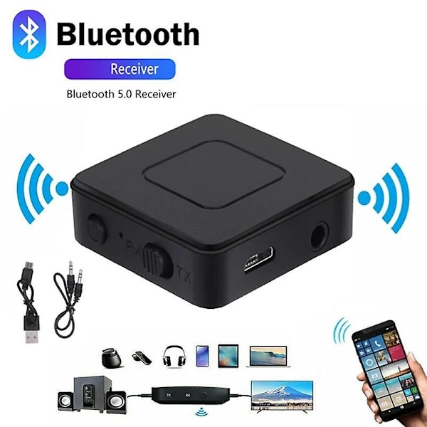 KN301 Bluetooth 5.0 Audio Sender/Modtager Adapter Trådløs RCA 3,5 mm AUX Jack Stereo Musik USB Dongle til Bil PC Bærbar TV Højttaler Hovedtelefoner