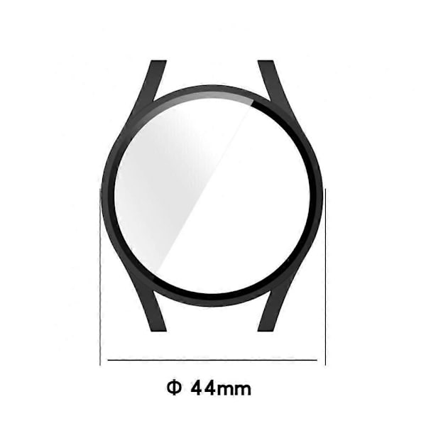 Glas+Etui til Samsung Galaxy Watch 5/5 Pro 40mm 44mm 45MM, PC Mat Cover All-Around Beskyttende black sliver