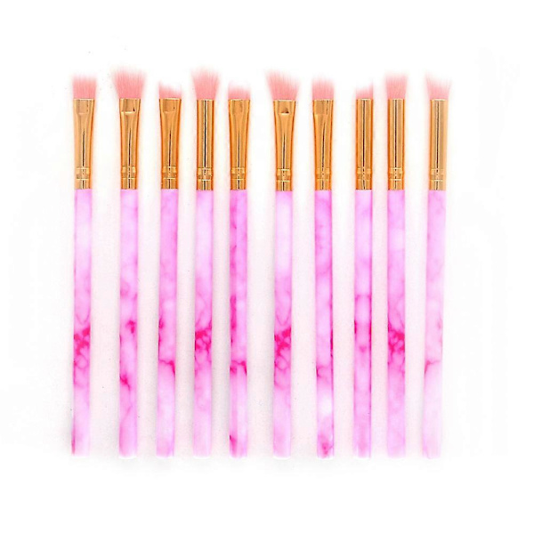 10-pack sminkborste set för ansikte, ögon, skugga, eyeliner och rouge c