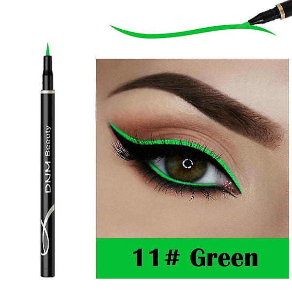 12 farger eyeliner penn sjarmerende matt vanntett langvarig ikke blomstrende katteøye green