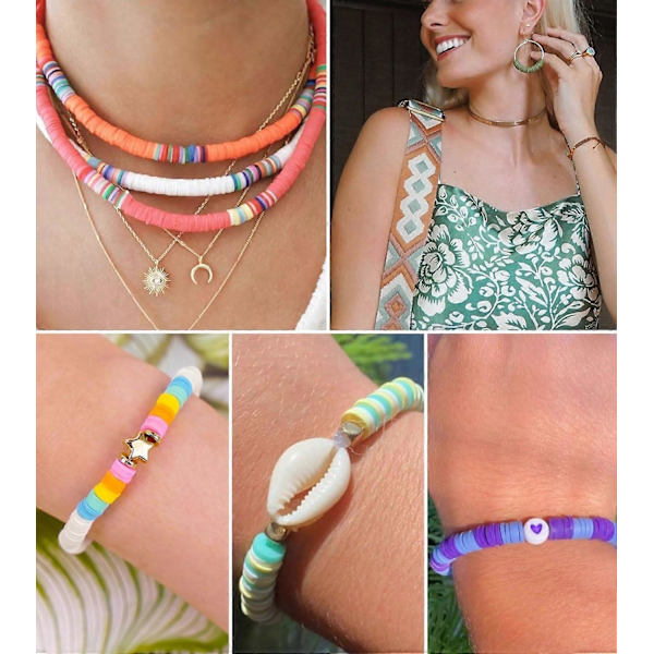 Armbandssats med lera-pärlor, 2-pack med färgglada lera-pärlor, bokstavspärlor, distanspärlor och berlocker för vänskapsarmband, konst och hantverk