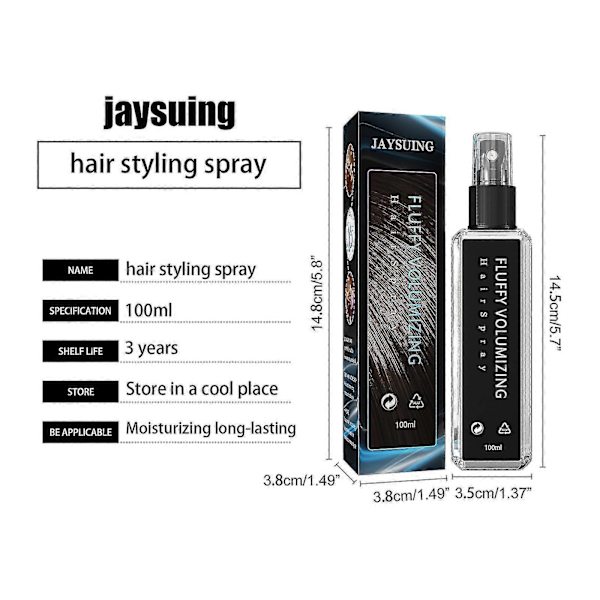 Jaysuing magisk spray hårstyling gel vatten fluffigt hår 100 ml -3545788754198