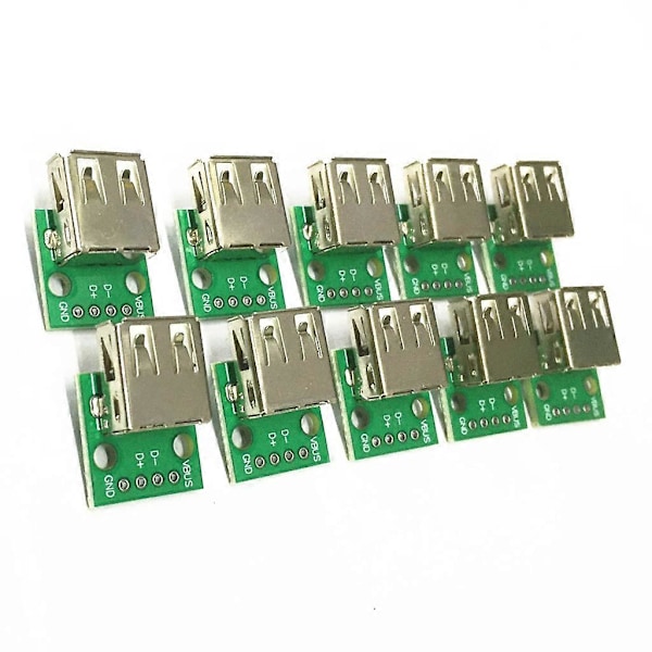 10 st USB 2.0 Typ A Han-lödkontakt 4P-kontakt Reparationsdelar