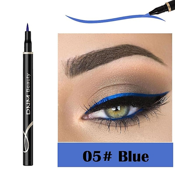 12 färger eyeliner penna charmig matt vattentät långvarig inte blommande kattöga blue