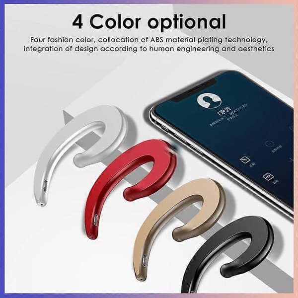Bluetooth-headset för telefon med mikrofon, öronkrokar, benledning, trådlöst Bluetooth-hörlurar för iPhone Android nytt