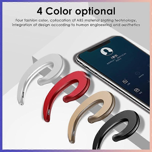 Bluetooth-headset til telefon med mikrofon, ørepropper, ørekrog, knogleledning, trådløs Bluetooth-øretelefon til iPhone Android ny