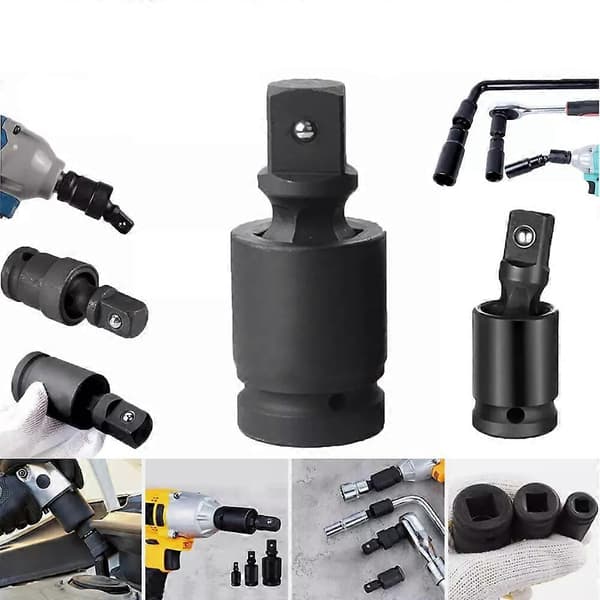 Ultimate Swivel Impact Socket Set, Cr-Mo 1/4\" 3/8\" 1/2\" Wobble Extension Set three-eighths