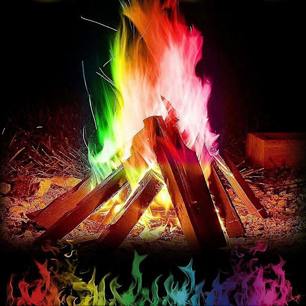 1~5 kpl 10g/15g/25g Mystical Fire -väriset taianomaiset liekit nuotioon, leirinuotion, juhliin, takkaan, liekkipölytemppu, ilotulitus 10g 1pc