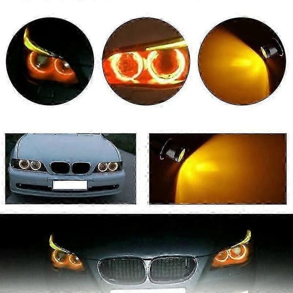 8000K Amber LED Angel Eye Marker Halo -valopolttimot - E39 E53 E60 E63 E64 E66 E87 5 6 7 X3 X5 [2 kpl:n pakkaus]