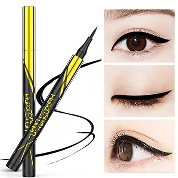 1 stk Profesjonell flytende eyeliner i katt-stil, liten gullpenn, langvarig, hurtigtørkende, anti-svette gold rod black