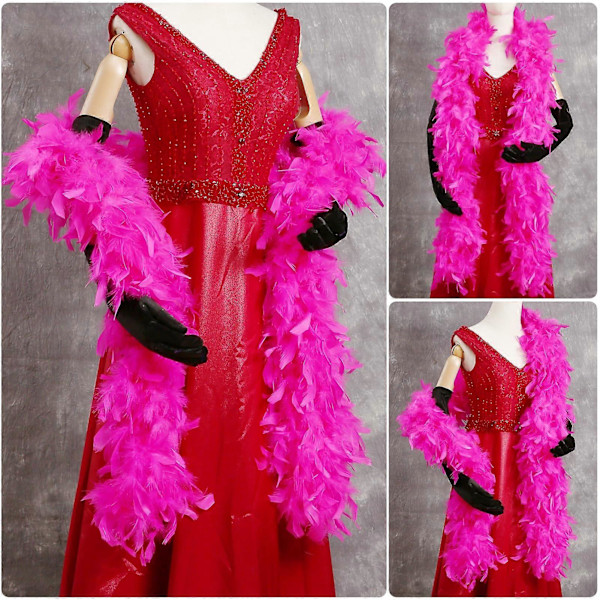2m 40g Tyrkiet Fjerboa Til DIY Håndværk Hjem Dans Bryllup Fest Halloween Jul Dekoration Kostume Dekoration Fjerboa hot pink