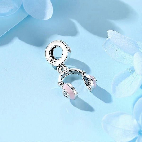925 Sterling Silver Charms Pärlor Musiknoter Piano Hörlurar Charm Passar Pandora Armband Halsband DIY Smycken För Kvinnor 2
