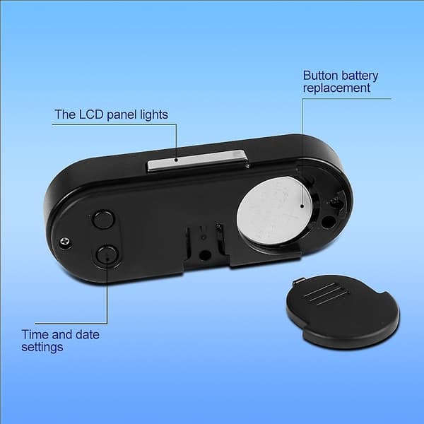 Mini Elektronisk Bilur Tid Ur Auto Ure Lysende Termometer LCD Baggrundsbelysning Digital Display Bil Styling Tilbehør