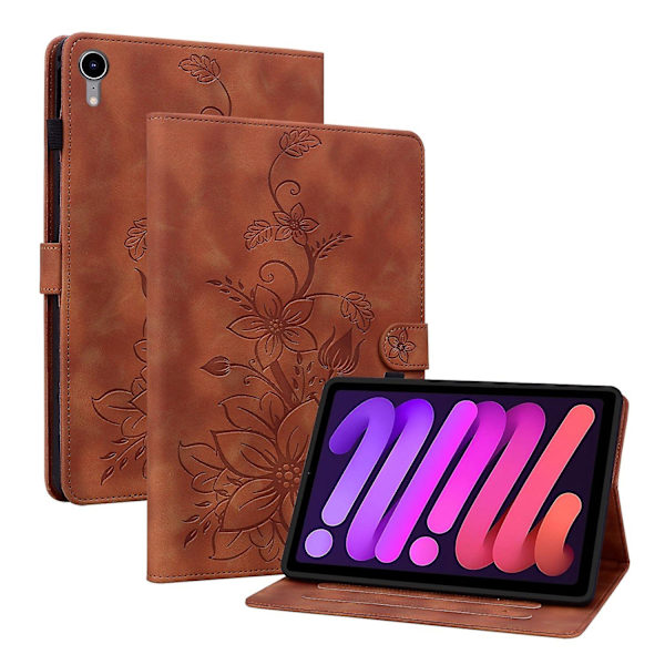 Uritettu nahkakuori iPad mini 6:lle brown