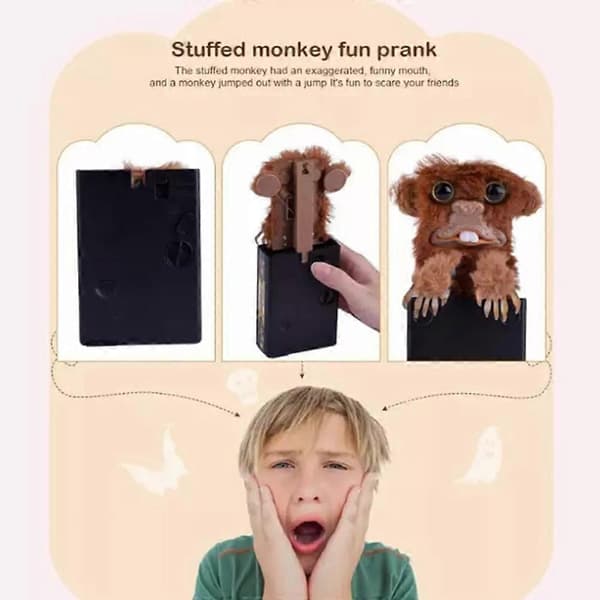 Prank Monkey Legetøj, Overraskende Prank Monkey Legetøj, Pet Pranksters, Pop Up Monkey Prank Ny tongue model