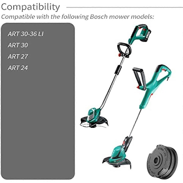 2 stk. F016800351 Snorestrengsspole Udskiftningsspole Nylon Spoler til Bosch Art 24 27 30 30-36 LI Græs Trimmer