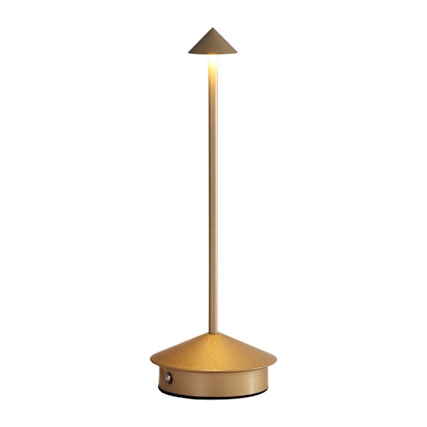Dæmpbar LED bordlampe, IP54 beskyttelse, indendørs/udendørs brug, stik, H29cm, EU stik - Corten-Wellngs Sand Brown... gold