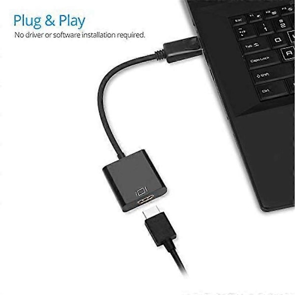 1080P DisplayPort till HDMI-kompatibel Adapter Hane DP till Hona HDMI-kompatibel Kabelkonverterare Video Audio för HDTV PC Projektor