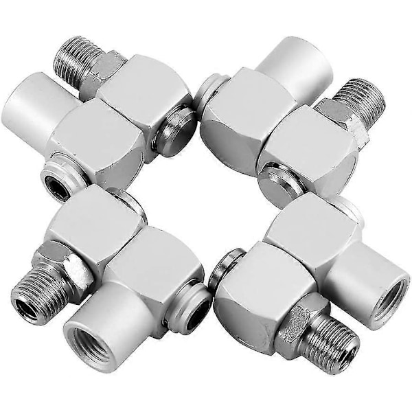 4 stk. Svingbare Luft Slangekoblinger, 360 Grader 1/4'' Tomme Luft Adapter Værktøj Svingbeslag