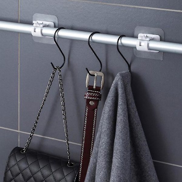 4-pack självhäftande justerbara gardinstångshållare klämmkrokar stångfäste hög kvalitet