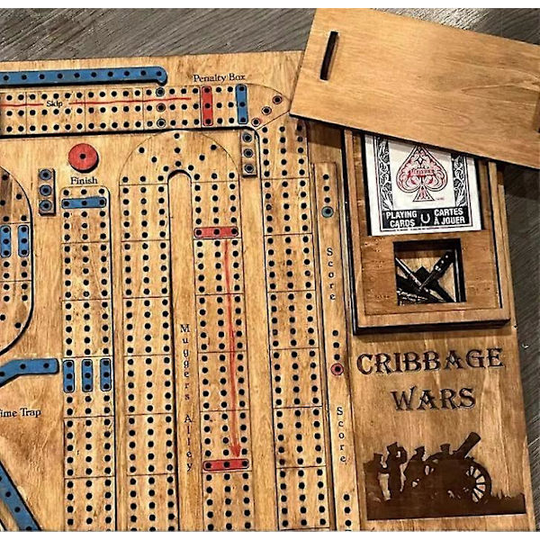Cribbage Wars Brætspil, 2024 Ny Træ Cribbage Brætspil Sæt