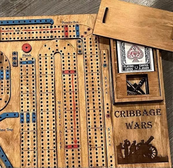 Cribbage Wars Lautapeli, 2024 uusi puinen Cribbage-lautapelisetti