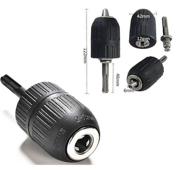 13mm Nyckelfri Chuck-adapter SDS Snabbborr HSS Nyckelfri Chuck Hårdvaruverktyg Del