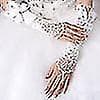 Lange Brudehandsker til Kvinder Fingerløse Blomsterblonder Patchwork Vanter Glitter Rhinestones