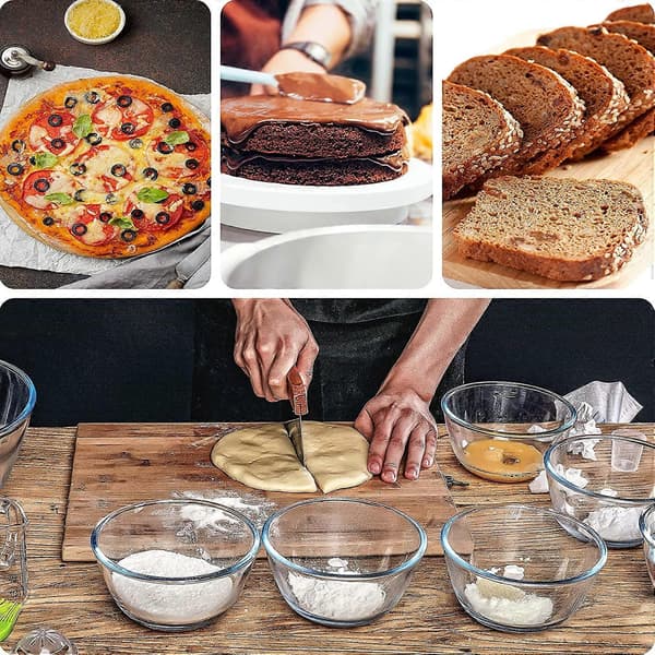 2 stk. bakedeigskrape av rustfritt stål, pizzaskrape, kakeskrape med trehåndtak