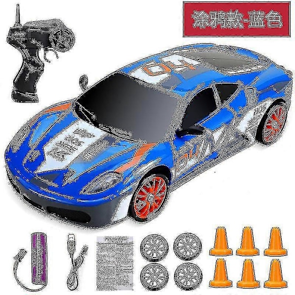 2.4g Drift RC Bil 4wd RC Drift Bil Leke Fjernstyrt Gtr Modell Ae86 Kjøretøy Bil RC Racing Bil Leke For Barn Gaver ae86-2battery