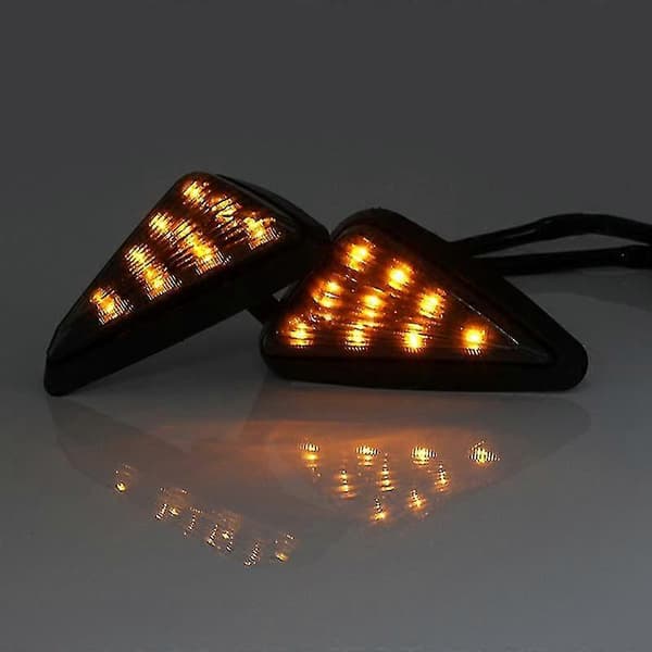 2 stk Flush Mount Trekantformede LED Blinklys, 12v Motorsykkel Blinklys For