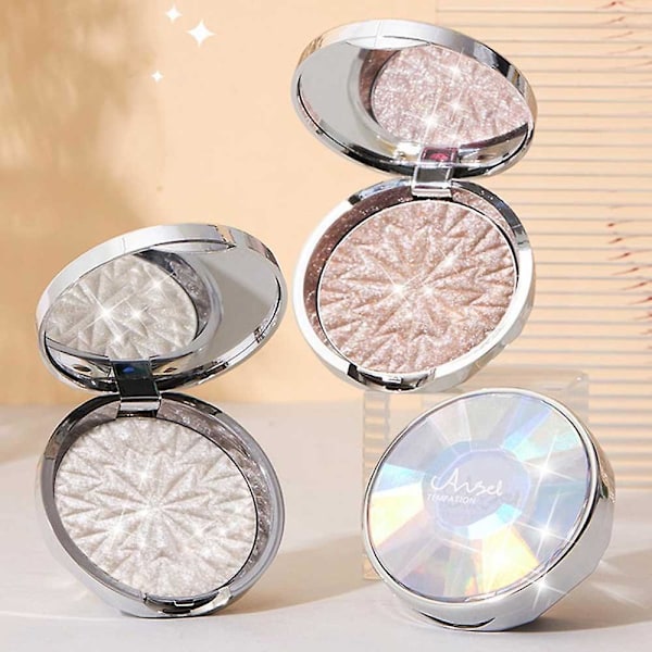 Monochrome Diamond Flash Highlighter Pudder Palet Galaxy Glitter Mos Kartoffelmos Høj Glans Konturering Disk Ansigt Lys Tone b03