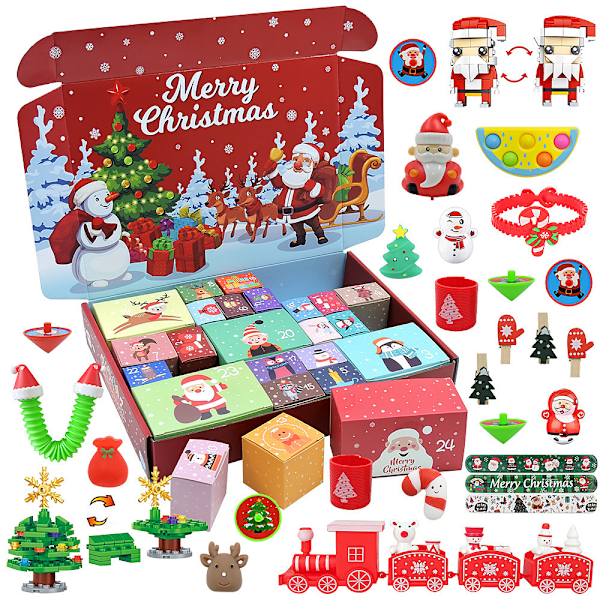 Christmas Advent Calendar - 24 Days Countdown Blind Box Toys Sets for Kids and Adults