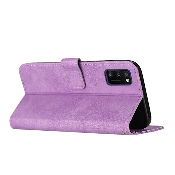 Samsung Galaxy A41 Fodral, PU-Läder Flip Cover Magnetisk Spänne Design Plånbok Kortplatser Stativfodral purple