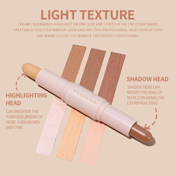 Concealer Pen Corrector Pen Contour Makeup 3d Contour Pencil Bronzers Highlighters Corrector Contour Stick Kosmetik Bærbar a01 light
