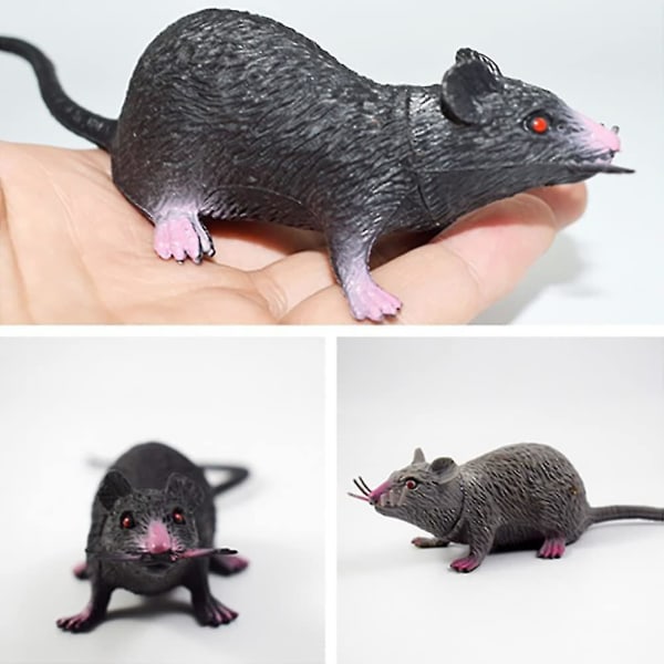 Set med 6 realistiska råttleksaker, falska råttamodellleksak i plast, Entertai