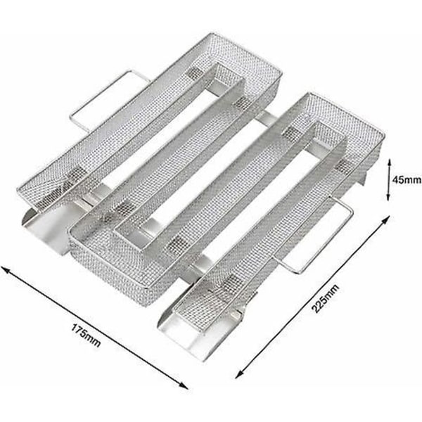 Kalkstein røyker i rustfritt stål, skala røyker kald røykgenerator, matrøyker, kjøttrøyker for ballgrill, grill, røyker, røyker (22,5 x 17,5 x 4,5 cm