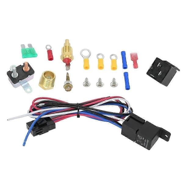 Bil Køleventilator Termostat Kontakt Bil Ventilator Sensor Relæ Ledningsnet Kit 12v Automotive Ventilator Bil Tilbehør-God