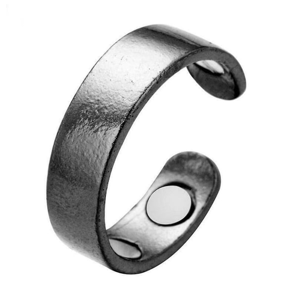 Magnetisk justerbar delad ring Anti snarkning smycken för män Black