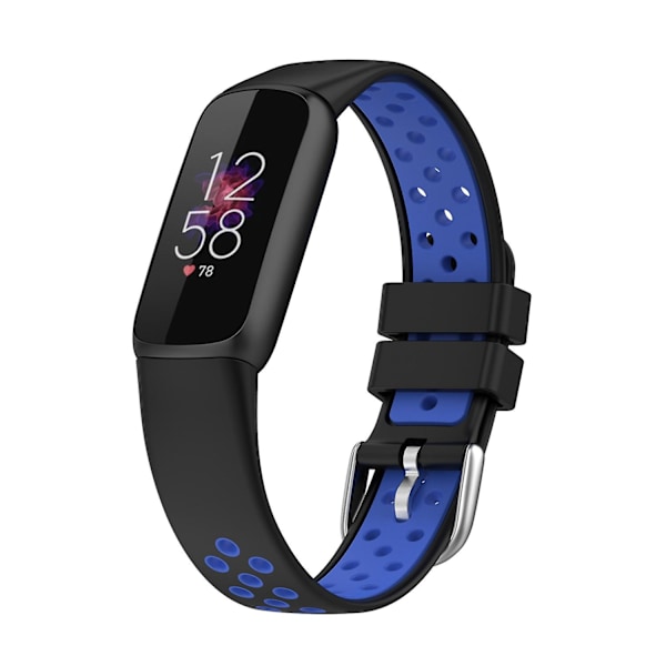 Fitbit Luxe -silikoniranneke black blue