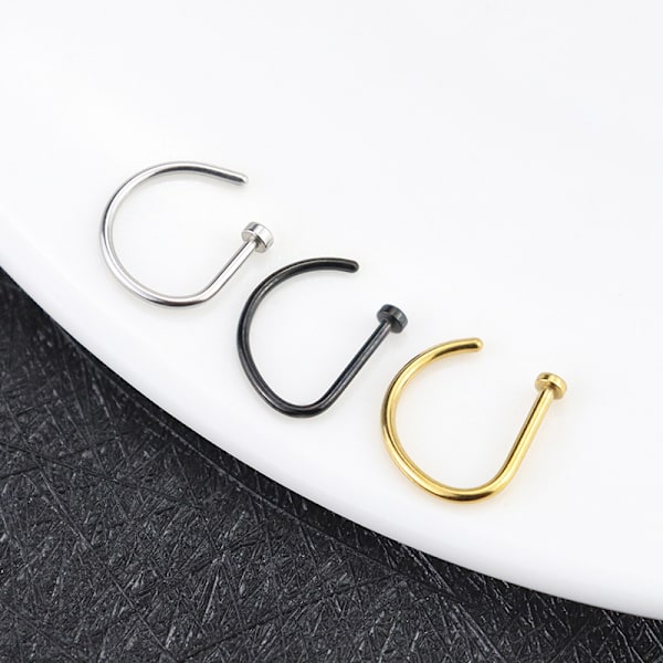 3 stk. 1*10mm falske piercing næseringe mundringe mode punk smykker