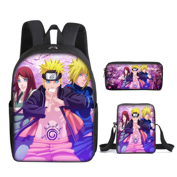 Naruto skolväska tredelad studentryggsäck för barn