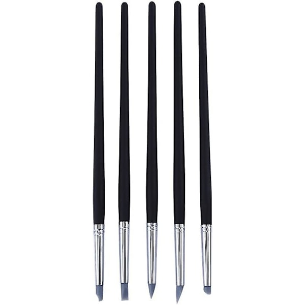 5 Pcs/kit Soft Silicone Rubber Sculpting Dressing Pen Pottery Sculpting Tool