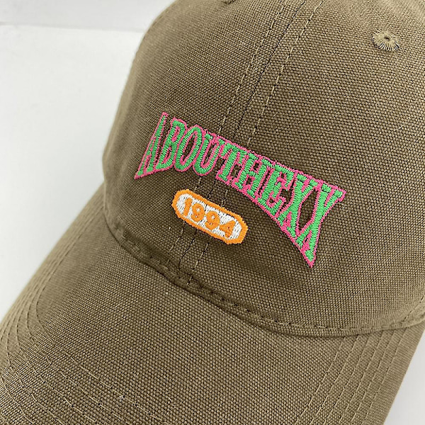 Hatt Kvinner Tredimensjonal Bokstav Broderi Myk Topp Retro Casual Vill Baseball Caps Menn (Svart)