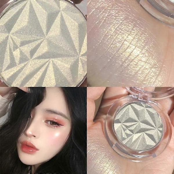 Makeup Highlighter Palette Bronzer Highlight Shimmer Glitter Ansikte Ultra-koncentrerad Illuminator Kroppsglans Upplysande Hudvård moonlit silver