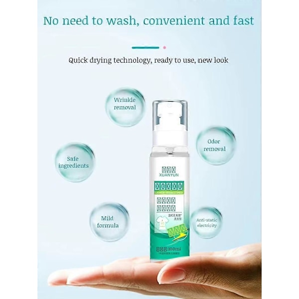 Hemkläder Rynkremover Bärbar Rynkremover Spray Kläder Luktborttagare NonIron Mjukgörare 1pc