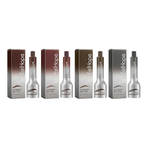 Øjenbryn Pensel, Brow-Fection Vinklet Pensel & Dip, Flydende Øjenbryn Pensel, Øjenbryn Blyant, Vandfast Øjenbryn Pen, Øjenbryn Farve, Øjenbryn Kontur Pen 4pcs
