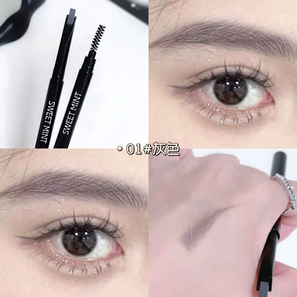Let at fjerne makeup, glat og langtidsholdbar farve øjenbrynspen gray