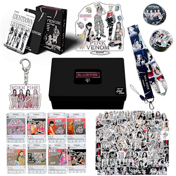 161 stk Black Pink Born Pink Album Gaveæske Sæt Blink Fans Gave Merchandise Fotokort Fødselsdage Party Dekorationer Kpop Snorebånd Klistermærker